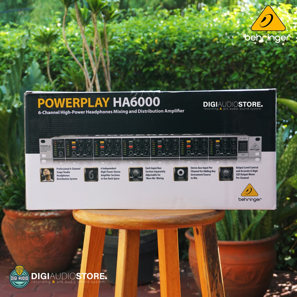 Headphone Amplifier Distribution 6 Channel Behringer Powerplay HA6000 dengan 2 Band Equalizer