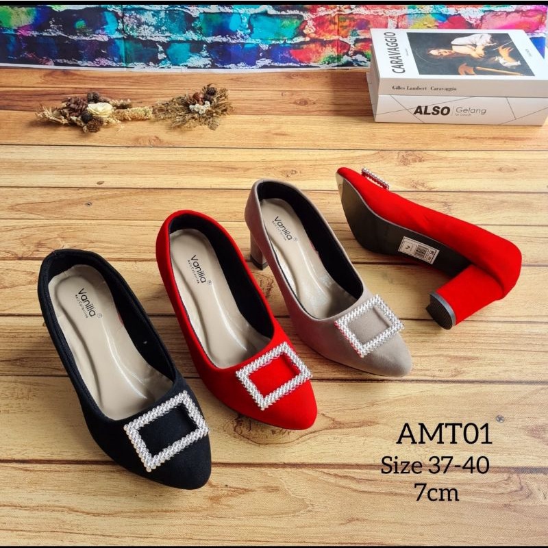 ABBUSHOES AMT 01 Sepatu Pesta Model Hak Tahu Untuk Wanita 7cm