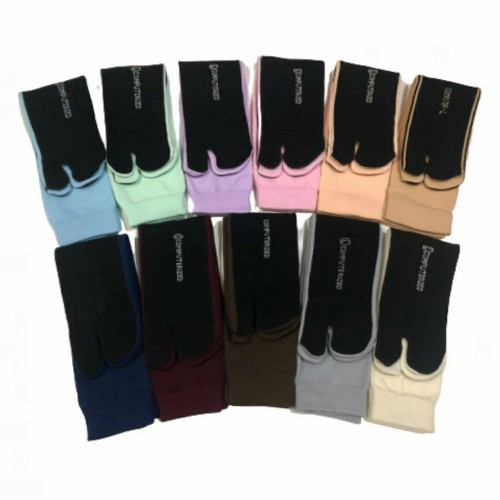 Kaos kaki jempol NILON WARNA TELAPAK HITAM / kaos kaki jempol muslimah / kaos kaki wanita polos