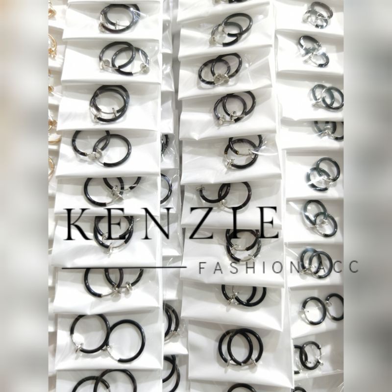 Anting Hoop Fake Peer Stainless Steel isi 24 pcs Harga Grosir