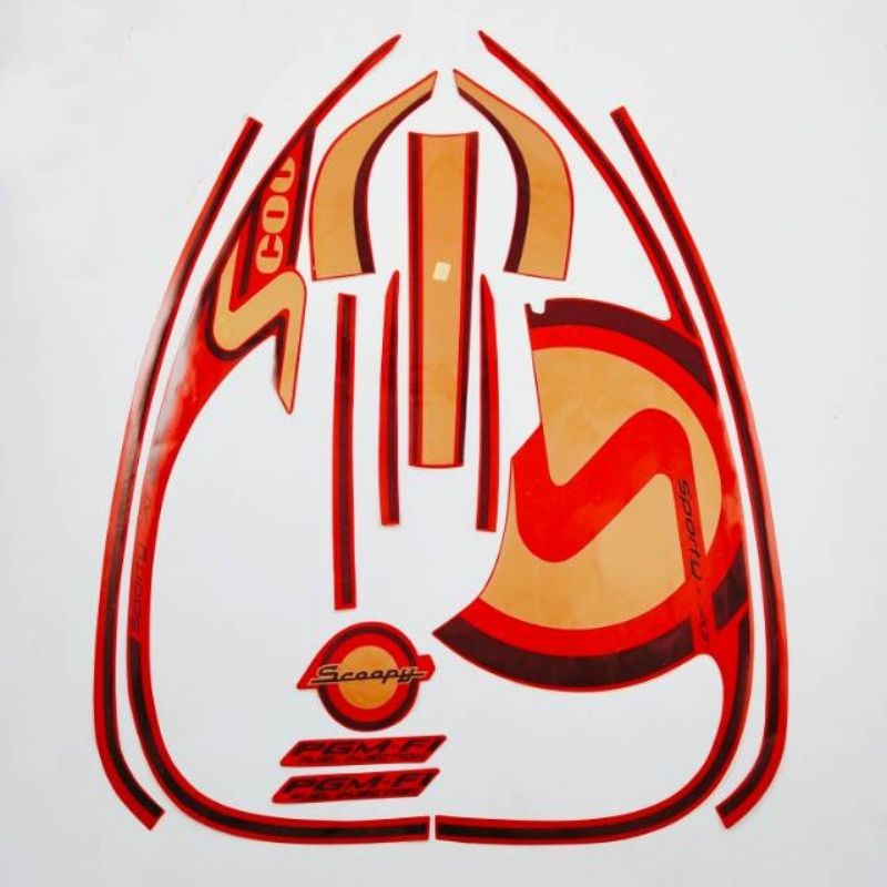 STRIPING STICKER SCOOPY SPORTY 2013 BODY MERAH