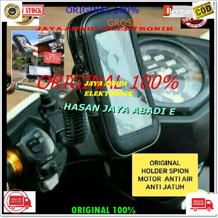 J146 HOLDER SEPEDA MOTOR 6.5 INCI SPION WATERPROOF STAND MOUNT PENGAMAN GANTUNGAN HP PEGANGAN GPS JEPIT KACA PENJEPIT JEPITAN BREKET BRACKET SPION MOTOR WATERPROOF COCOK BUAT OJOL ATAU PRIBADI AGAR LEBIH MUDAH SAAT MENGGUNAKAN MAP SANGAT AAN BISA