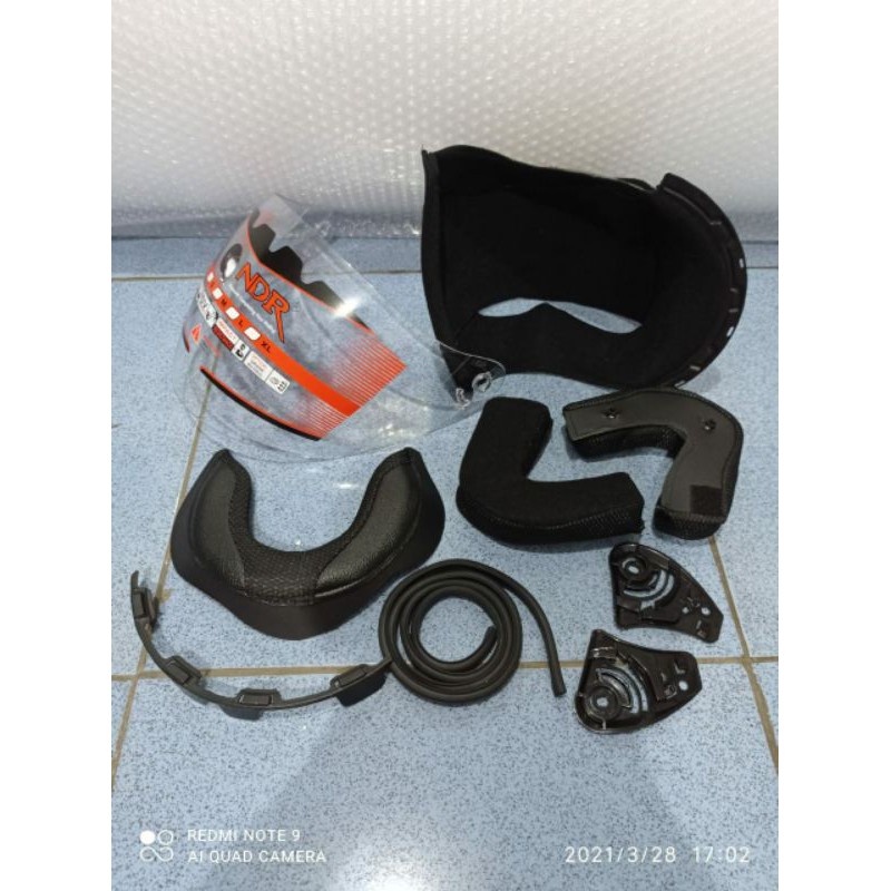 Paket komplit busa helm kyt galaxi dan kaca visor, list karet