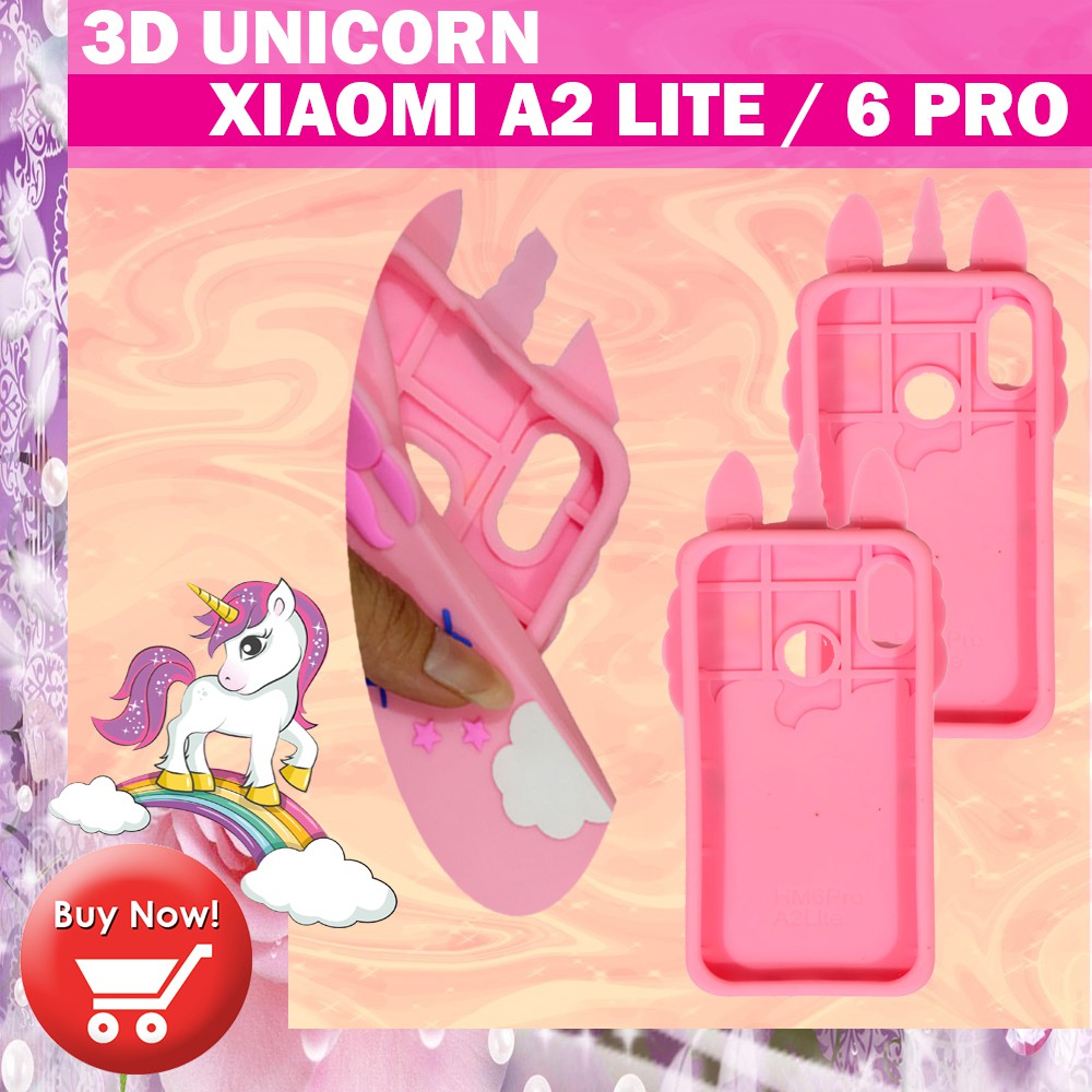 3D Cartoon Unicorn Case Xiaomi MI A2 Lite / 6 Pro Softcase 4D Xiaomi MI A2 Lite / 6 Pro Silikon Case