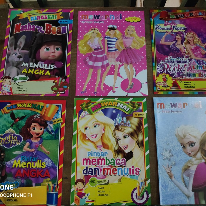 Buku Warna Anak Mewarnai Kartun Ukuran A4 HVS