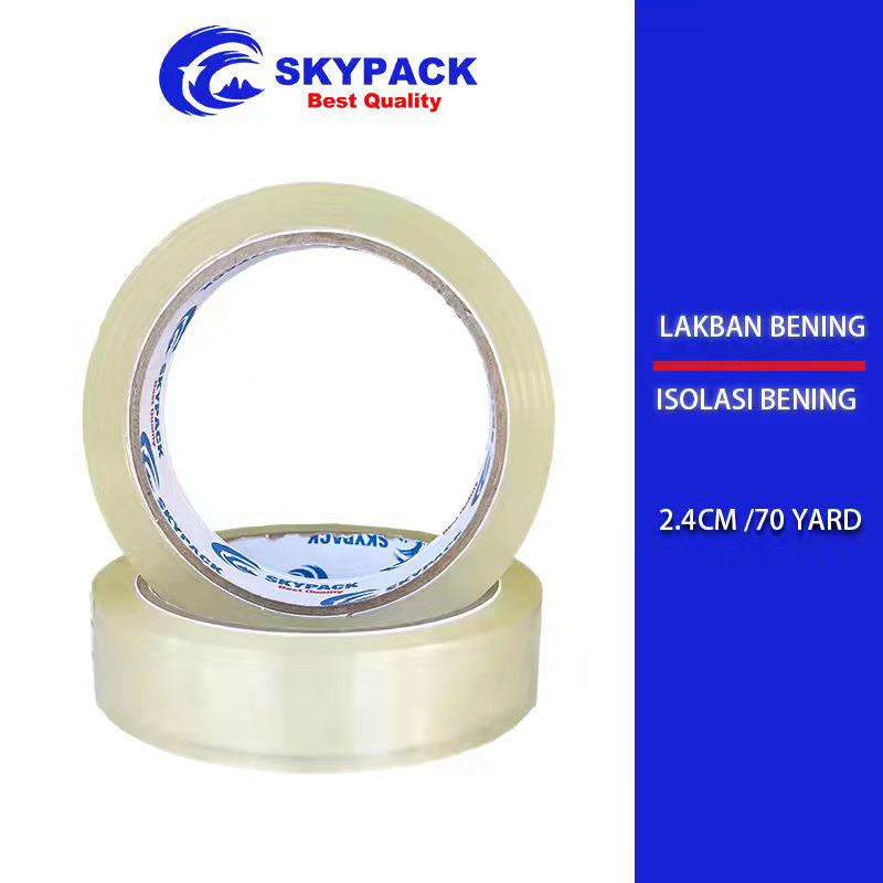 

[SKYPACK2.4]Lakban Isolasi Bening Selotip 1 inch 24mmx70Y 70 Yard