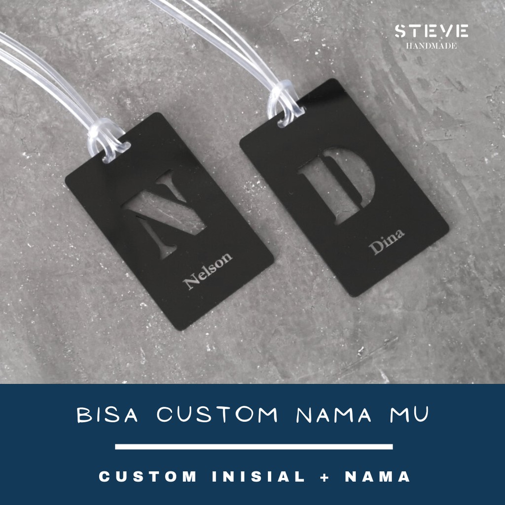 Bag Tag Akrilik / Luggage Tag / Custom Inisial dan Nama LG2102