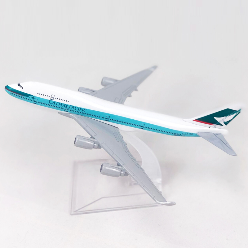 Cathay Pacific B747 Mainan Model Pesawat Terbang Hk Boeing 747 Bahan Metal Ukuran 16CM