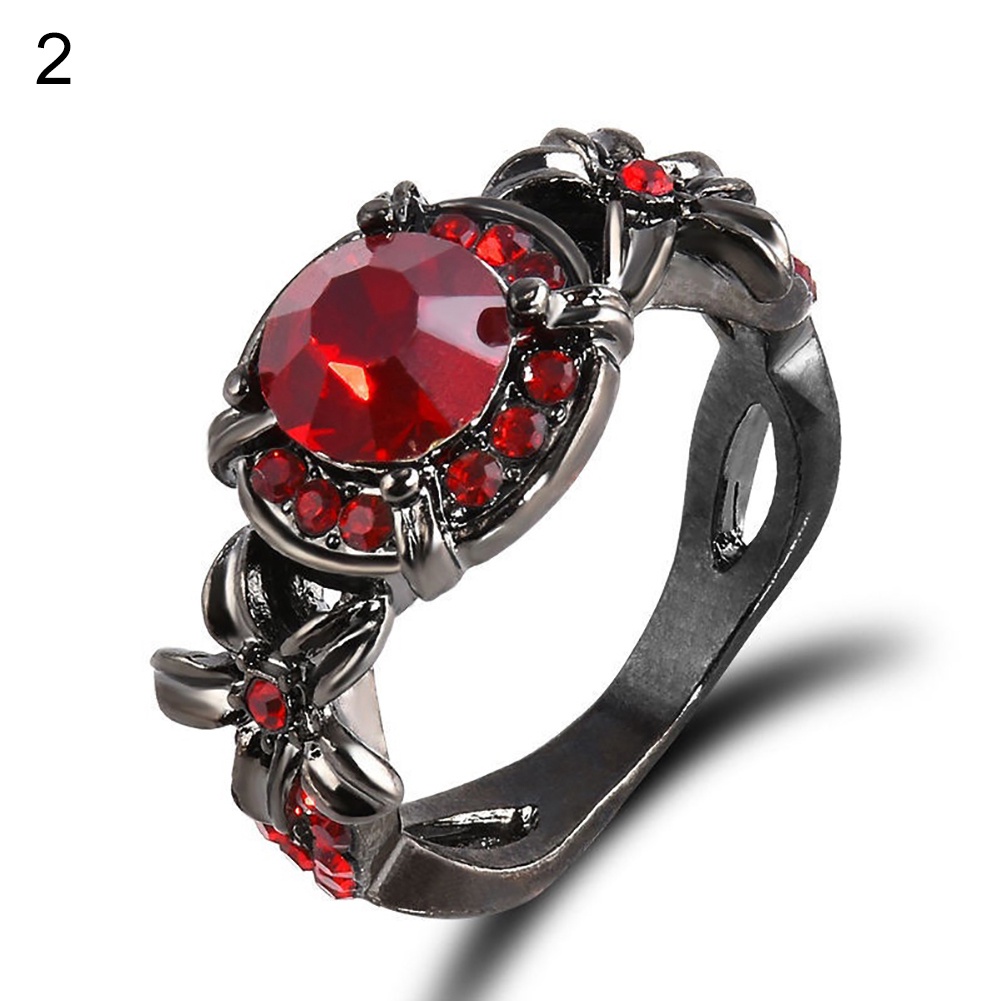 Hu Hu Hu Hu Hu Alat Bantu Pasang Kacamata♡ Cincin Wanita Hias Sapphire Rubyberlian Imitasi Gaya Retro Untuk Pernikahanpertunangan