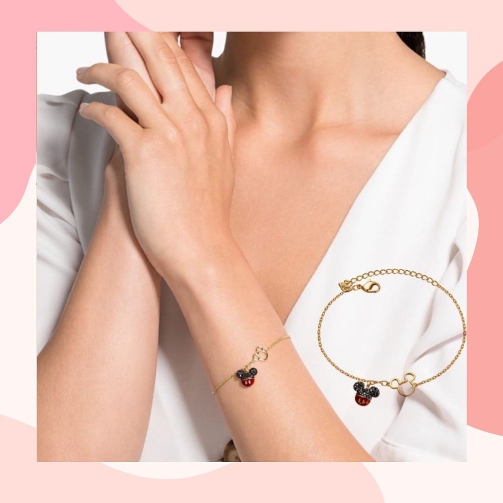 Gelang Tangan Rantai Anak Ibu Dewasa Titanium Premium Import Mickey Minnie Mouse Aksesoris Perhiasan