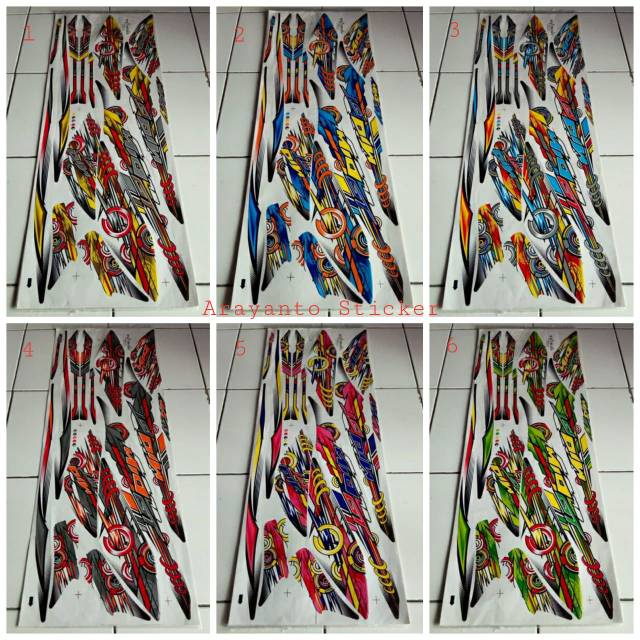 Stiker motor /Sticker/Decal/ Striping Variasi Mio Gt Transparan Thailook (Bisa COD Sudah Cutting)