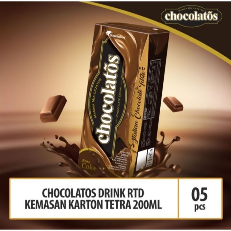 

Chocolatos Drink RTD Tetra Chocolate - 190 ml × 5 pcs - By Mitragaruda