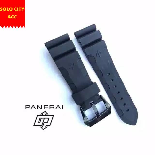 TALI JAM TANGAN PANERAI ACORDION 24MM HITAM RUBBER STRAP PANERAI ACORDION 24MM ORIGINAL OEM MURAH