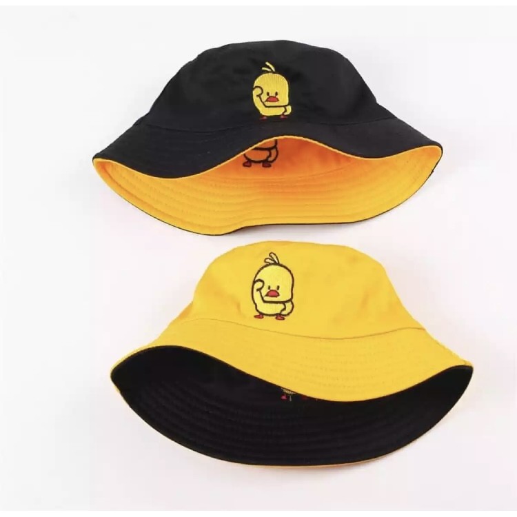 Topi bucket bordir smiley catur premium bolak balik strobery ny kelapa