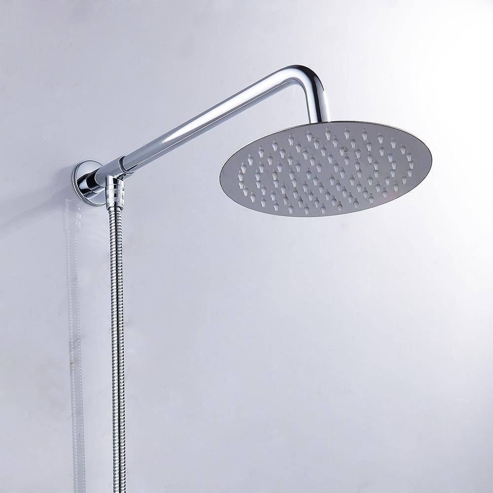 Wall Shower Rainfall 8 inch Stainless Satu Set  / Wall Shower Tanpa Bobok Gratis Kran Cabang / Shower Kencang Tanpang Pompa