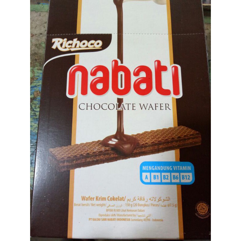 

wafer nabati 7.5gr keju dan cokelat isi 20pcs