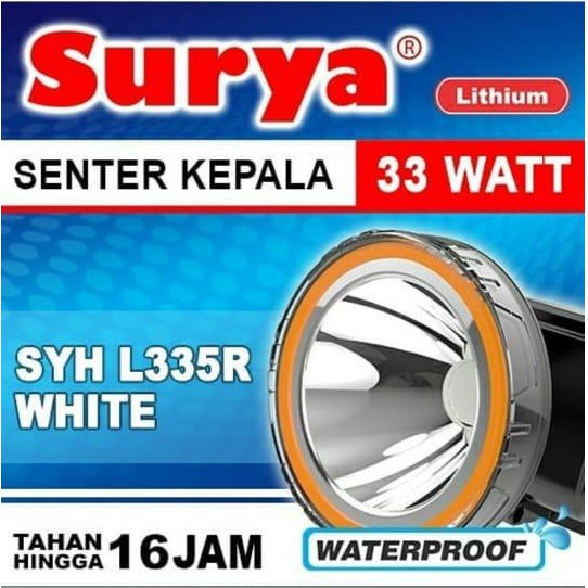 Surya Senter Kepala Lampu Lithium LED SYH L335R 33 Watt