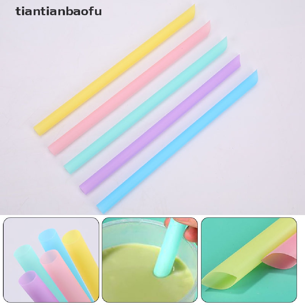 [tiantianbaofu] 100pcs Large Drinking Straws Mixed Colors For Pearl Bubble Milk Tea Smoothie Boutique