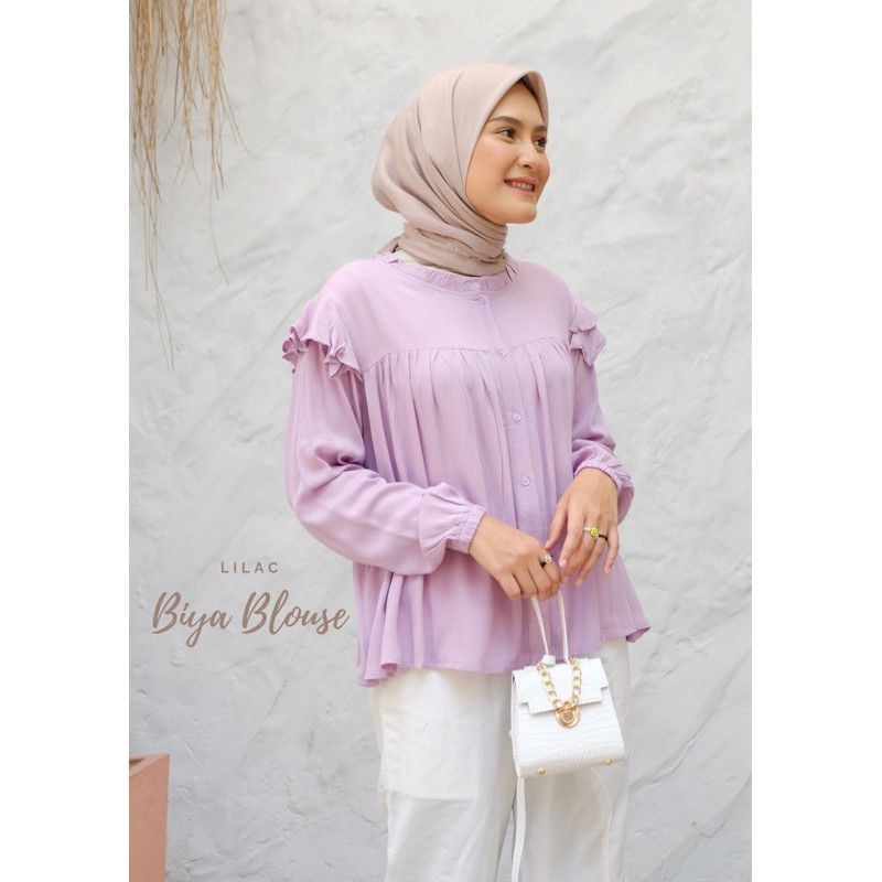 Biya Blouse RAYON Viscose PREMIUM (LD ±110cm) //JF4556-Lilac, BIYA BLOUSE