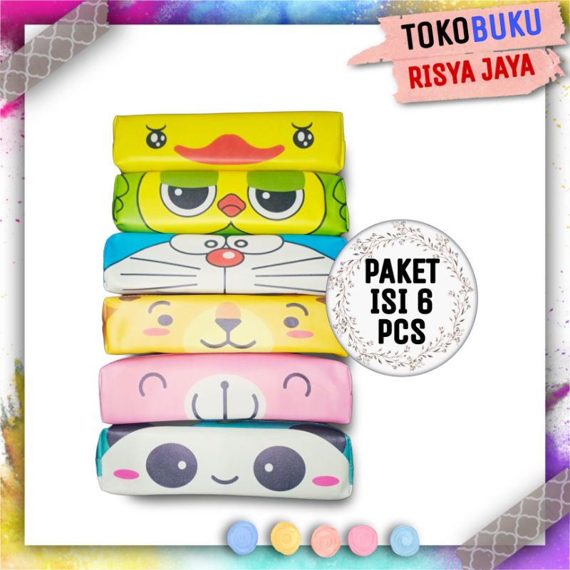 

Paket Hemat Isi 6 Pcs Kotak Pensil Resleting Motif Kartun Hewan