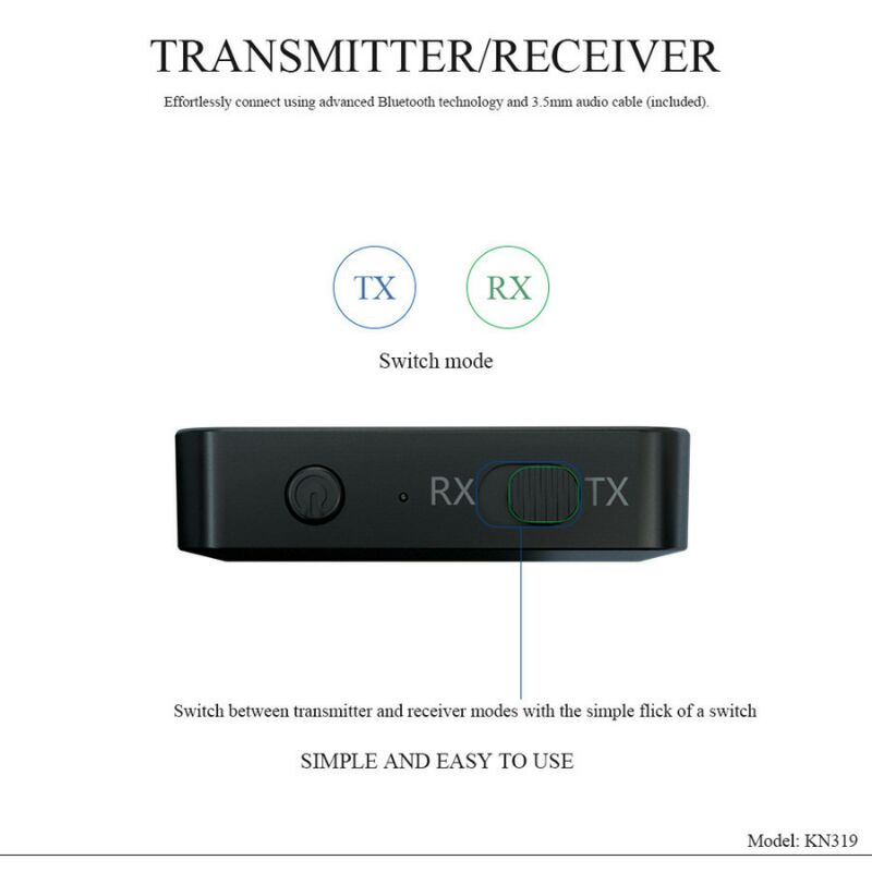 Tebe 2 in 1 Audio Bluetooth 5.0 Transmitter &amp; Receiver 3.5mm KN321