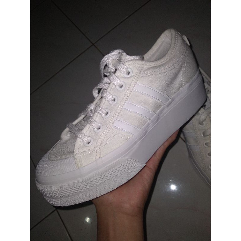 Sepatu Adidas Nizza Platform Shoes Women White Original Authentic