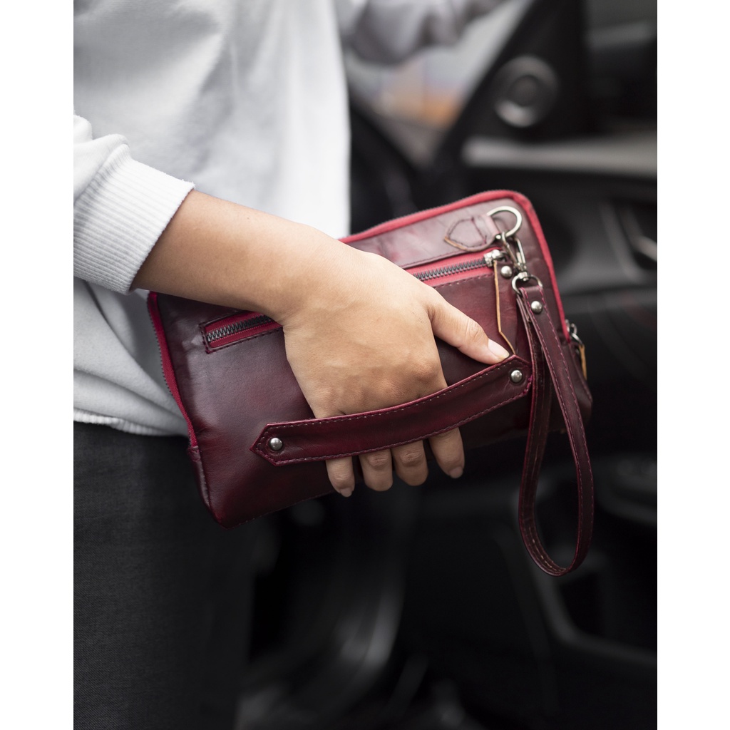 Clutch/Handbag Bahan Kulit Asli Artikel Brush Off Terbaru