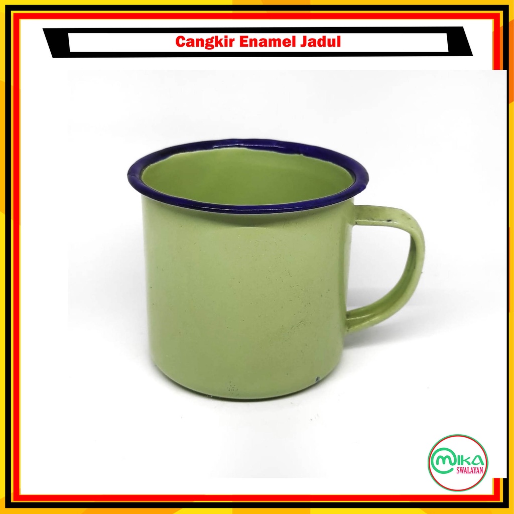 Cangkir Enamel Hijau Adventure ukuran 7 cm