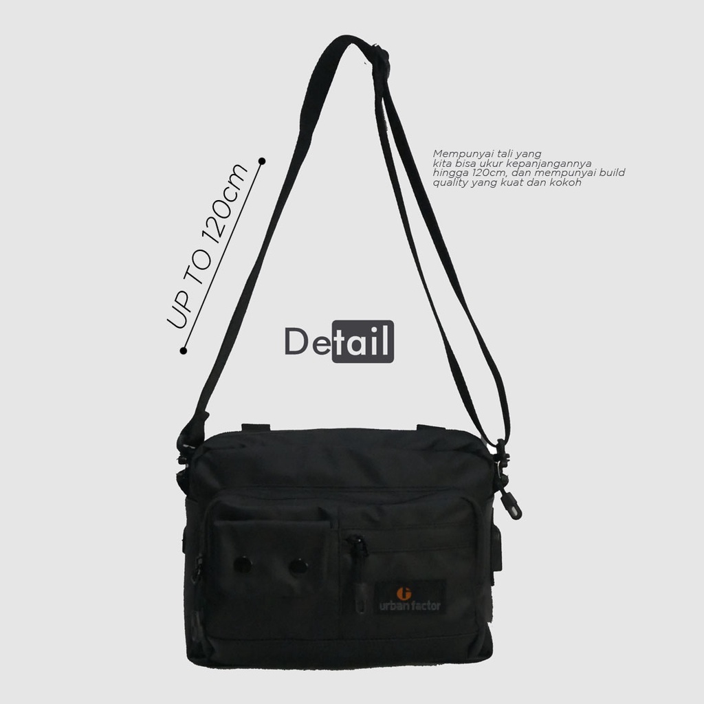 Tas Selempang Pria  urban factor - RHYS Sling Bag Kasual Unisex