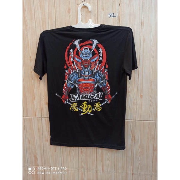 Kaos Pria/T-Shirt Pria Distro Murah Hitam Backprint Japan Knight Samurai