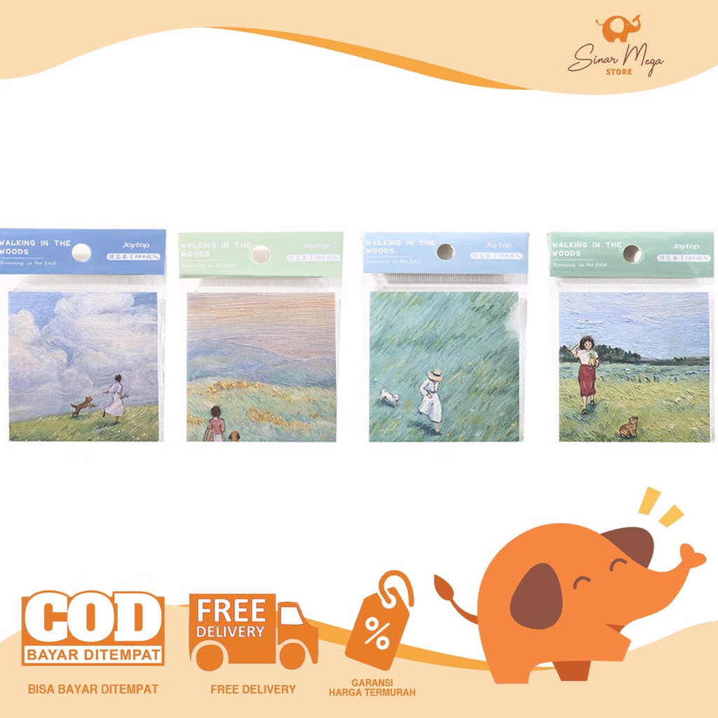 

Walking in the Woods Square Memopad / Memo Sticky Notes Lucu Unik Murah