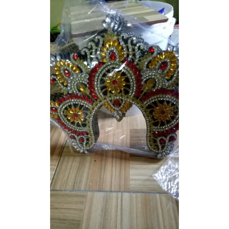 bordir mahkota payet / bordir mahkota / renda mahkota payet