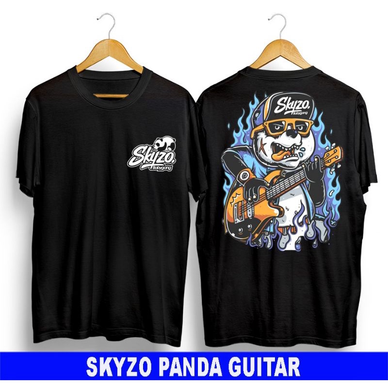 t-shirt baju distro original terbaru kaos skyzo panda gitar babygang/kaos original skyzo babygang/ka