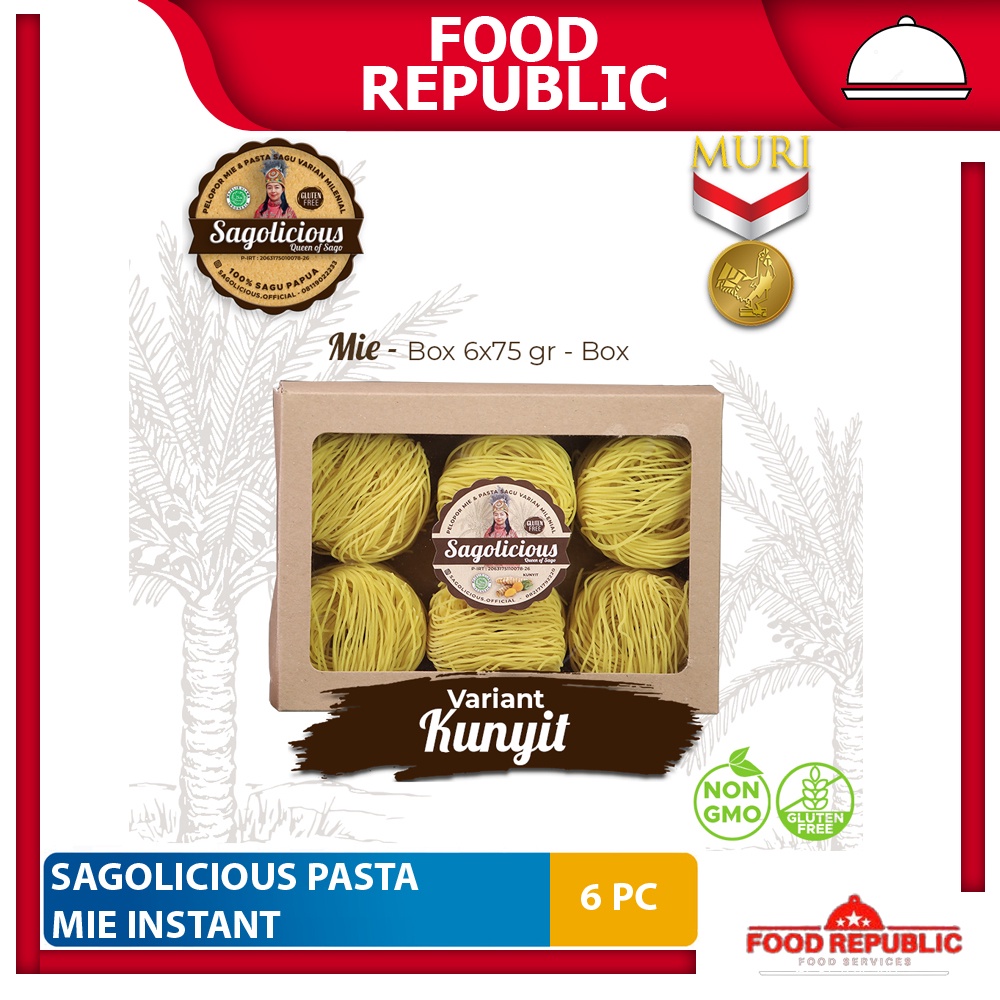 Sagolicious Mie Instan Pasta Isi 6 Sagu Sehat Gluten Free Low GI Halal