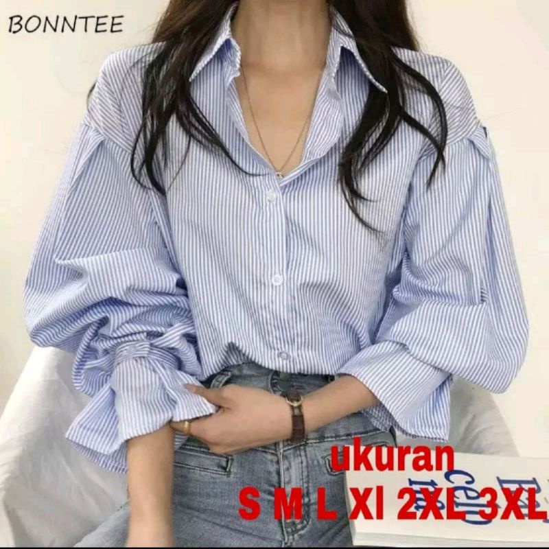 RENATA KEMEJA SALUR KOREA WANITA BIG SIZE JUMBO UKURAN S M L XL 2XL 3XL 5L ATASAN OVER SIZE KERJA WANITA