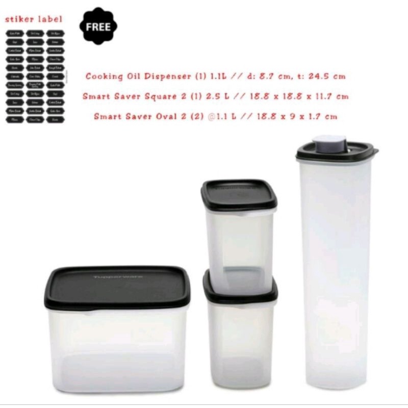 

Tupperware 4pcs Urban Kitchen Set Toples Serbaguna