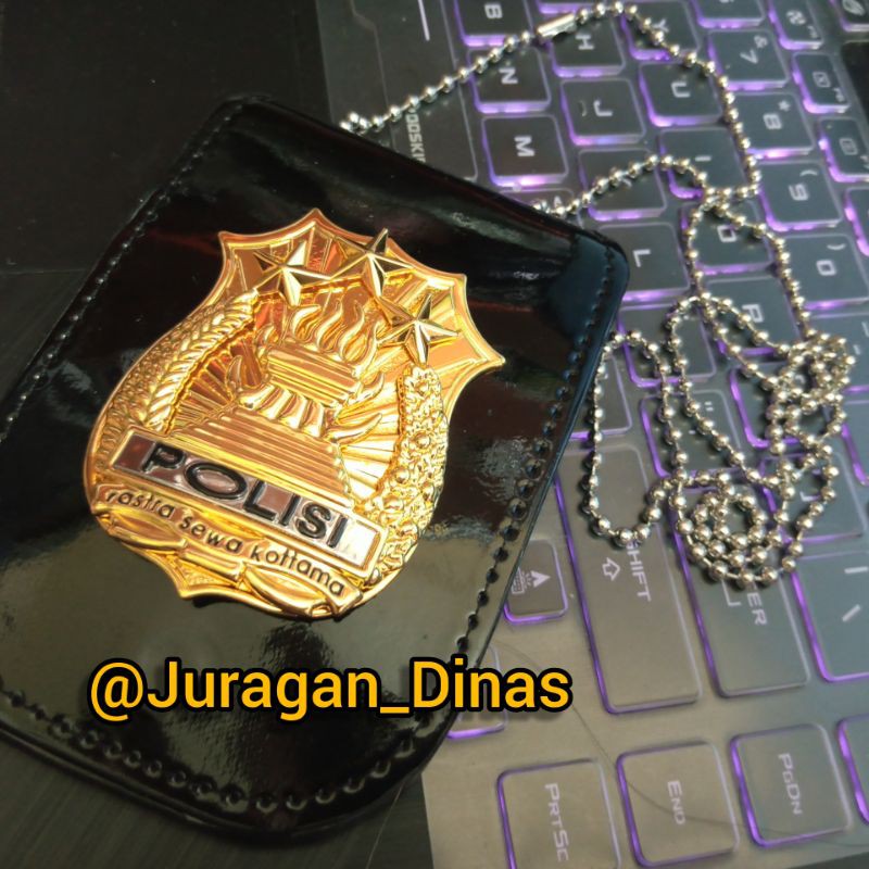 CARD HOLDER NAMETAG ID DOMPET KALUNG POLRI POLISI ASLI JATAH