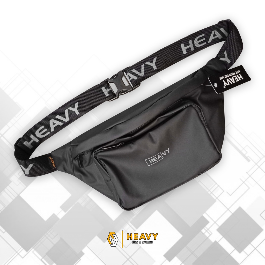 HEAVY - Tas Waistbag Waterproof Heavy Premium Distro | Tas Pinggang Pria Heavy