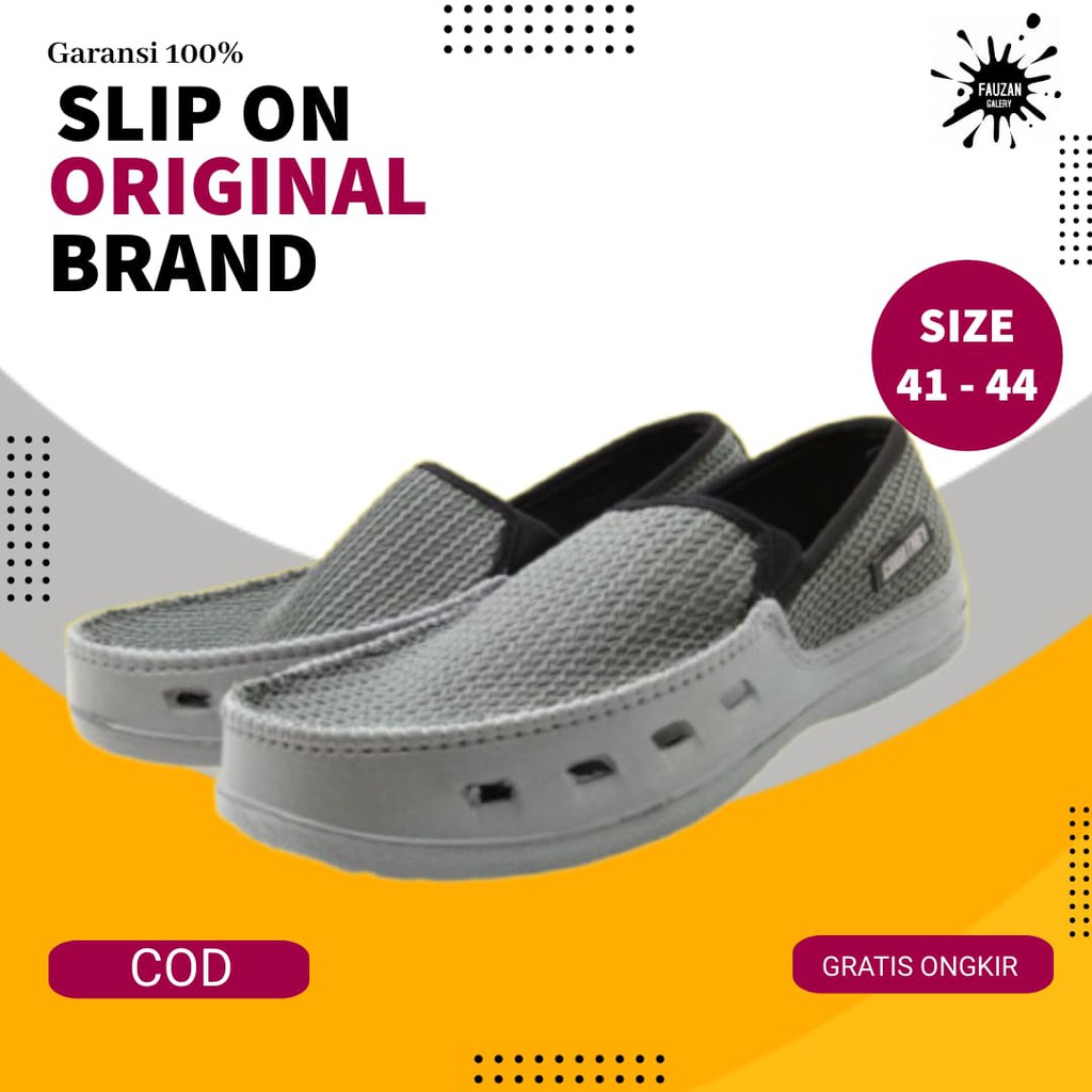 Sepatu Slip On Pria Casual Original Spatu Kasual Santai Kuliah Pansus Tanpa Tali Fashion Laki laki C