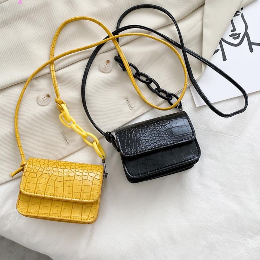 Tas Selempang HANIN CROCO Sling Bag Wanita Satchel Mini Rantai Vintage Viral OOTD Terbaru Termurah