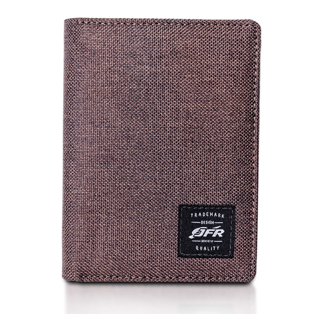 JFR Fashion Dompet Pria 3/4 Bahan Kulit Canvas JP11-BROWN