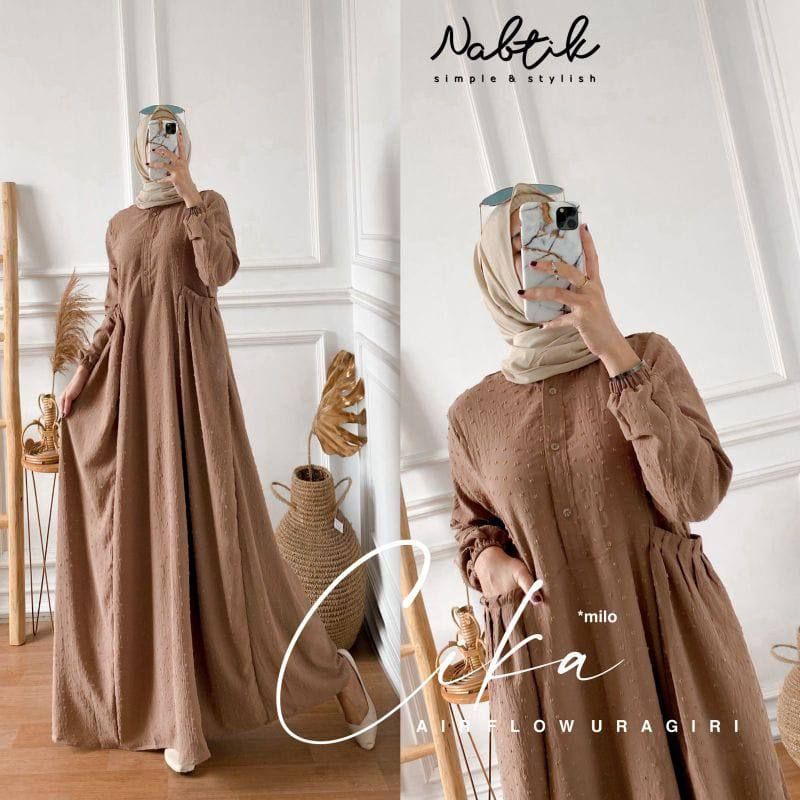 NEW CIKA DRESS GAMIS MUSLIMAH POLOS PREMIUM KEKINIAN