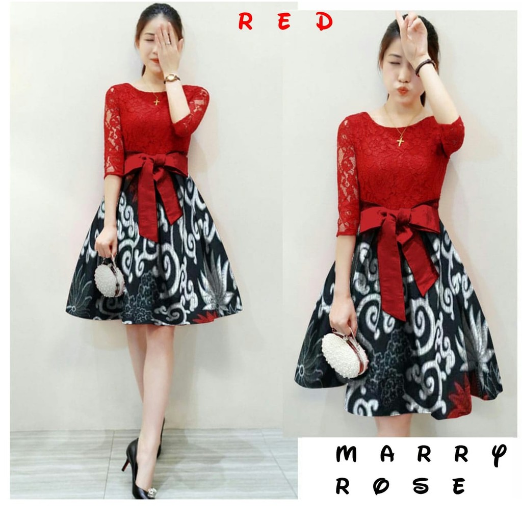 FWG - DRESS MARRY ROSSE BATIK / DRESS MARRY LOLO / DRESS BATIK WANITA / LONG DRES KOREA / DRESS