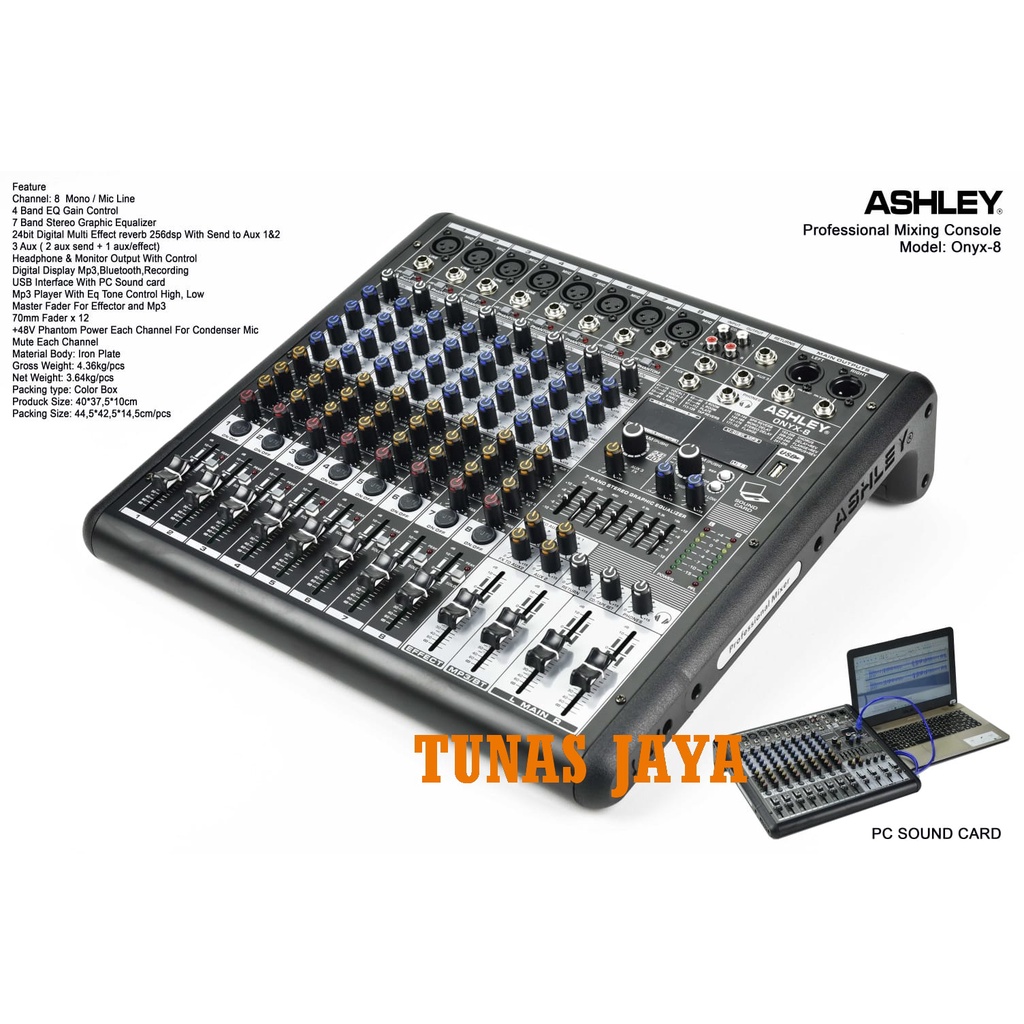 MIXER ASHLEY ONYX-8 MIXER ASHLEY ONYX8 MIXER ASHLEY ONYX 8