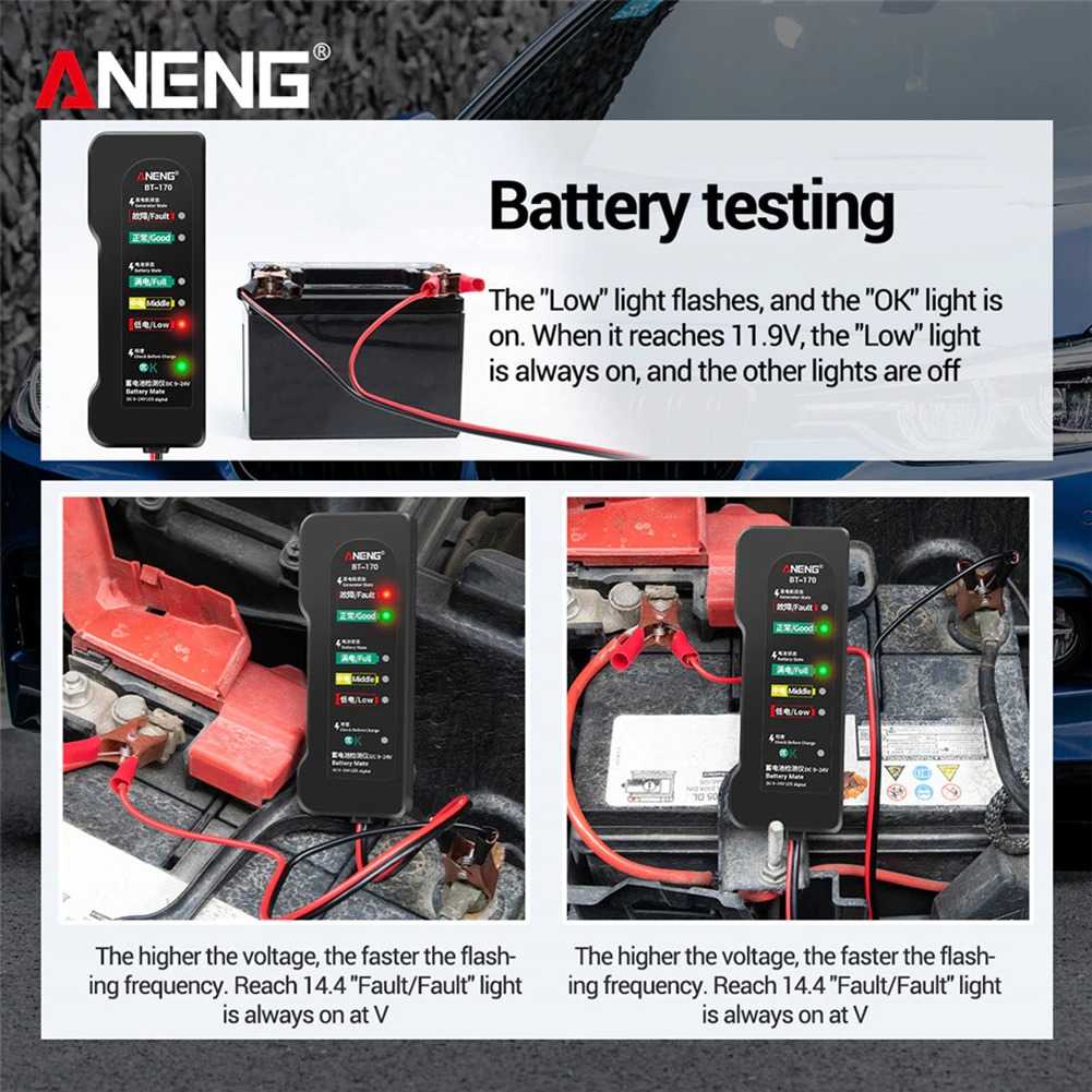 Tester Accu Car Battery Detector 12V Analyzer Fault Diagnostic Detektor Baterai Mobil Motor Alat Portable