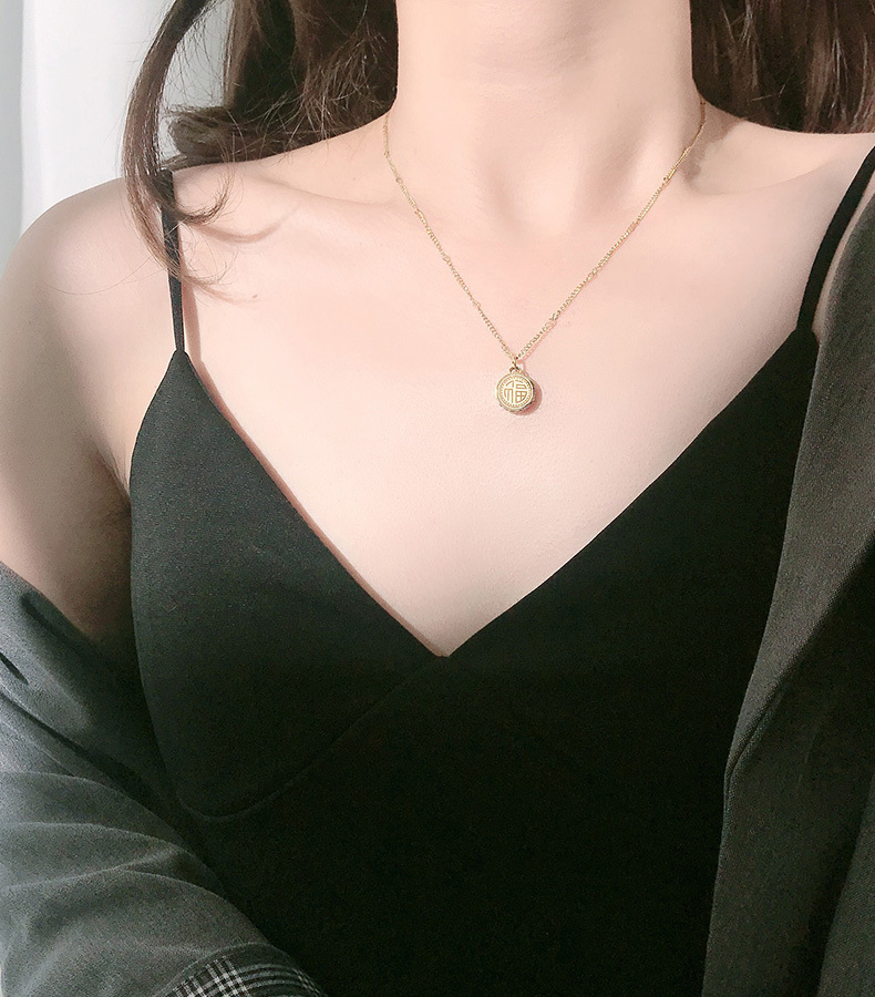 Kalung Wanita Emas 18K Liontin Merek China Fengfu