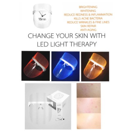 Face Shield 3 Color LED Mask Therapy sinar gamma korea rejuvenate skin