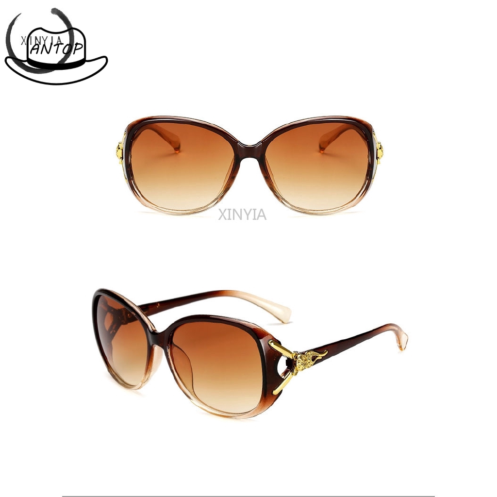 Antop！Kacamata Hitam Wanita Dengan Frame Lensa Model Korea Mewah Warna Warni Retro Sunglasses