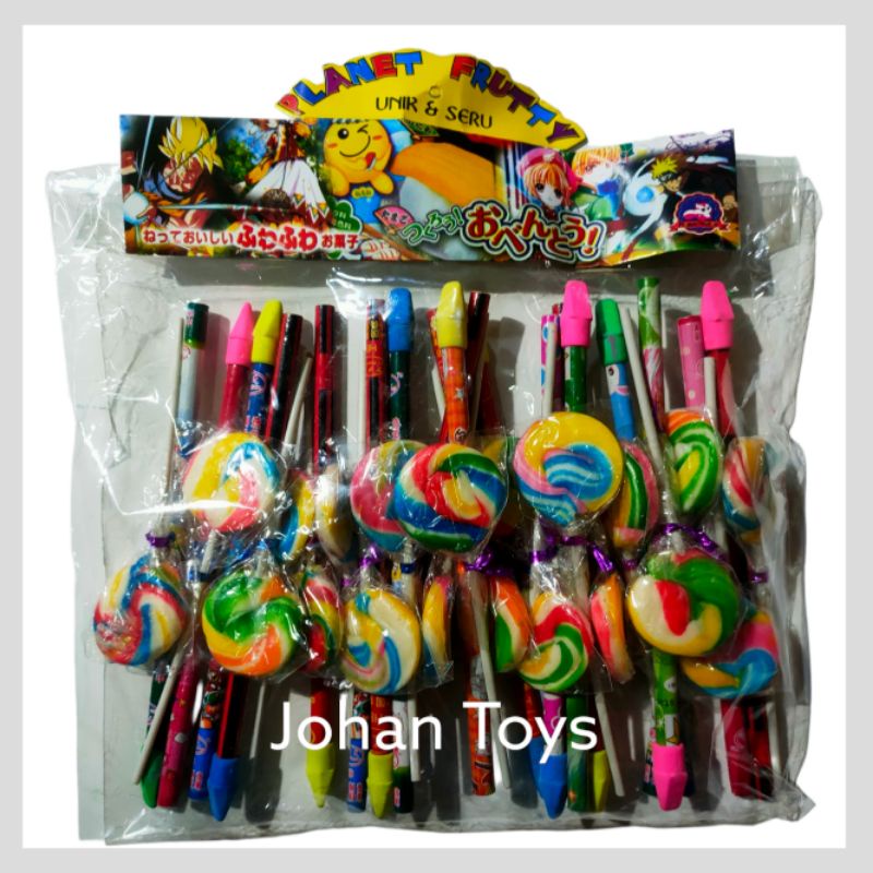 Permen Lolipop &amp; Pensil isi 20 Pcs Grosir