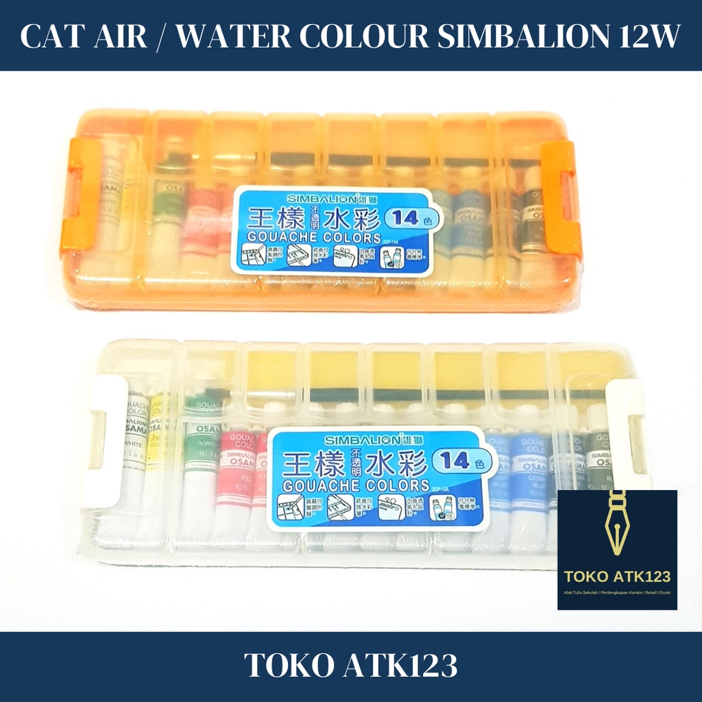 Cat Air / Water Colours / Cat Lukis Merk Simbalion Osama 14 Warna